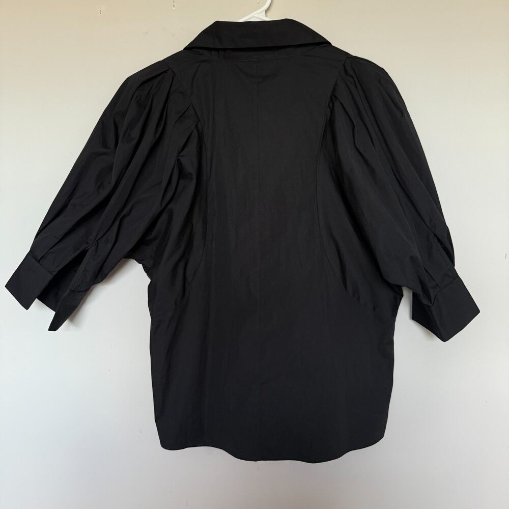 BANANA REPUBLIC Womens Seamed Poplin Shirt XS Black Minimalist Office Corpcore - Picture 7 of 7
